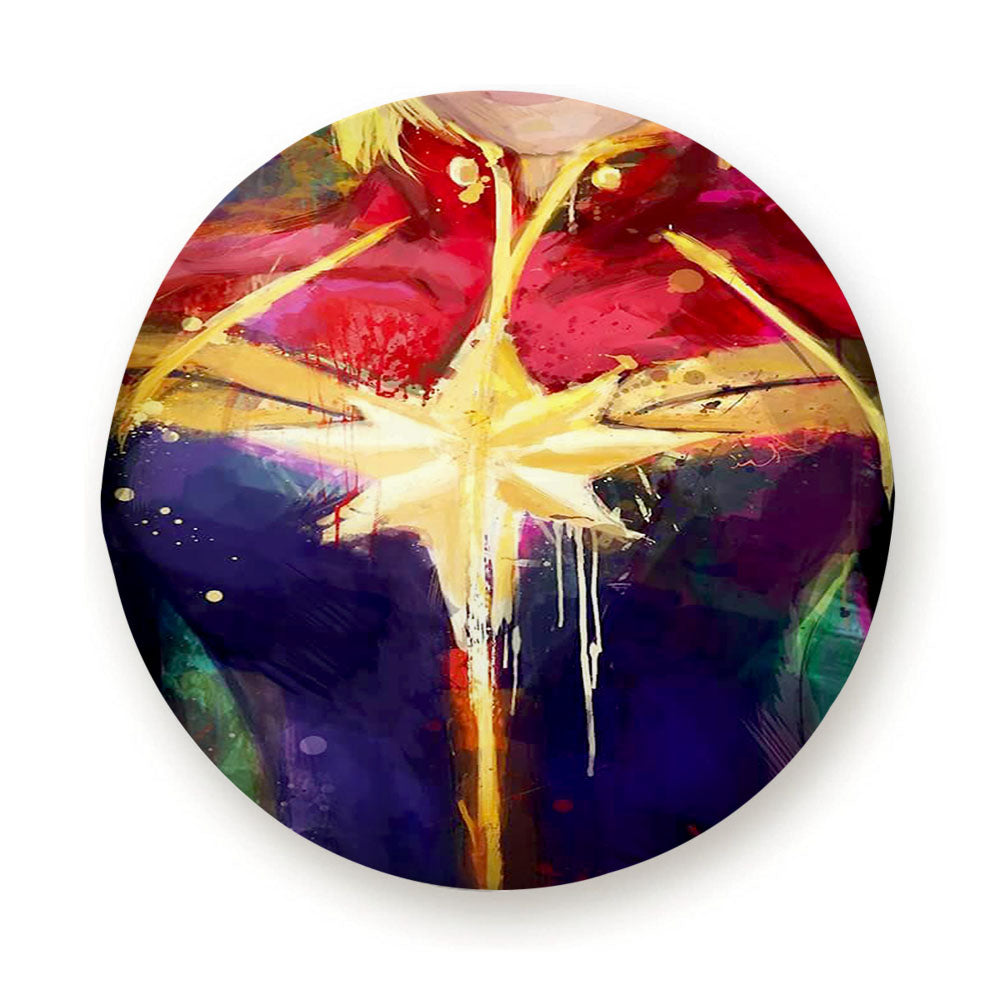 Captain Marvel Abstract Paint Tire Cover