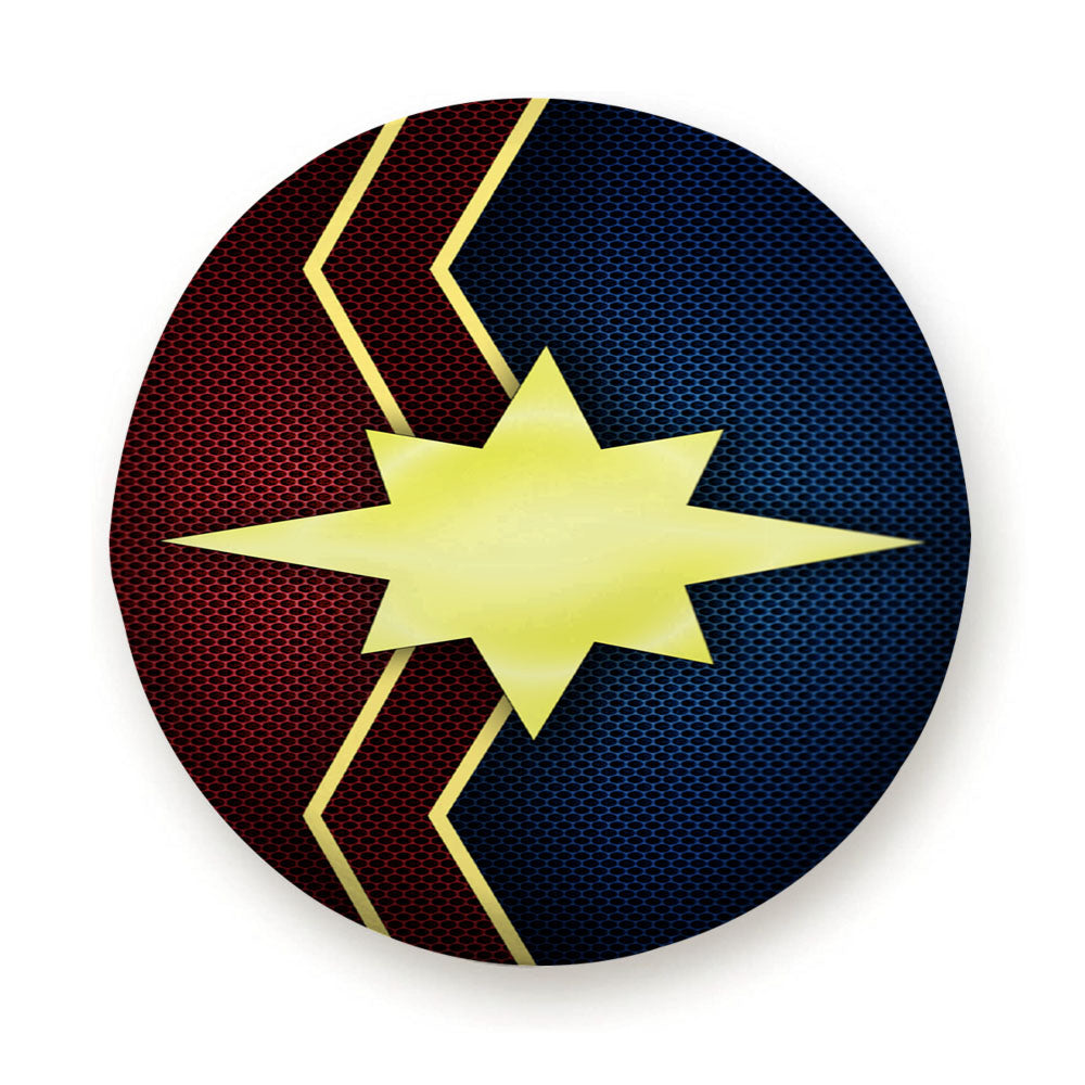 Captain Marvel Logo Carbon Fiber Tire Cover