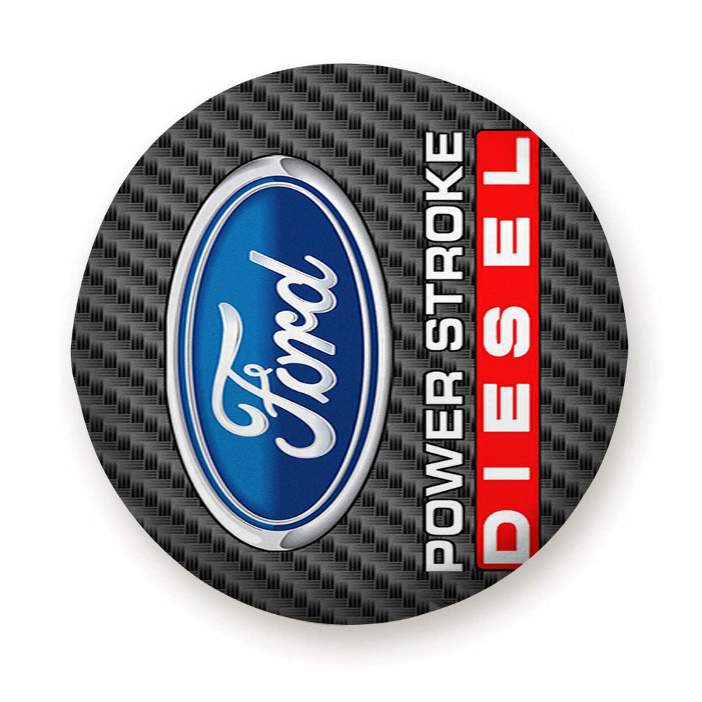 Carbon Ford Powerstroke Diesel Logo Tire Cover