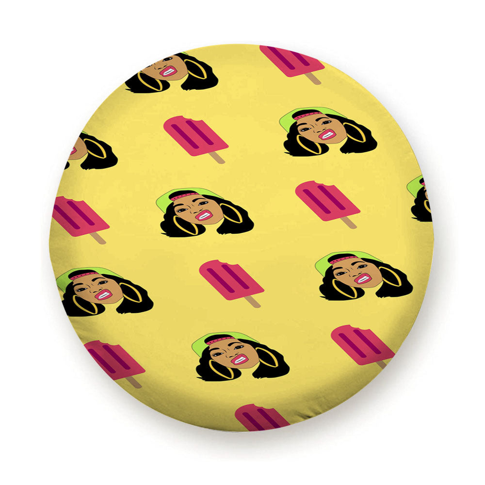 Cardi B Ice Cream Pattern Tire Cover