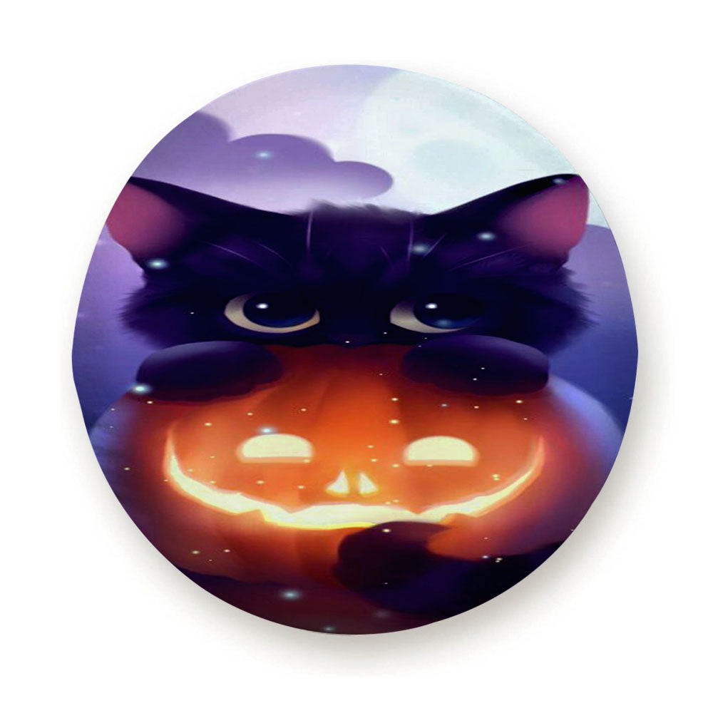 Cat Halloween Illustration Tire Cover