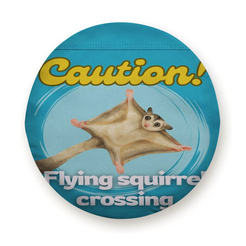 Caution Flying Squirrel Crossing Tire Cover
