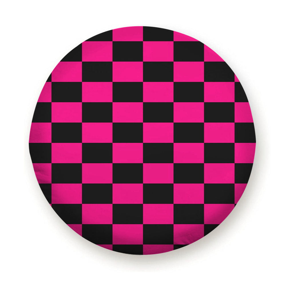 Checkered Magenta Pattern Tire Cover