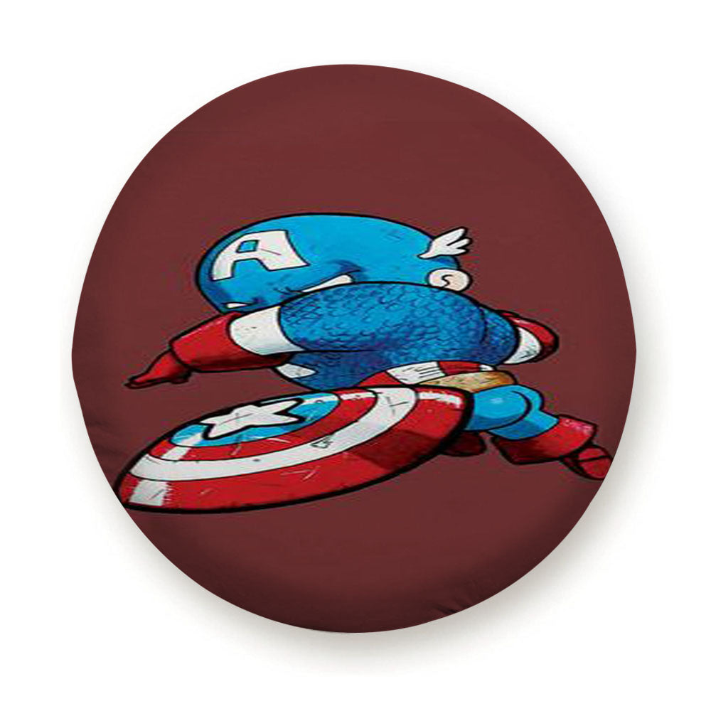 Chibi Kawaii Captain America Tire Cover