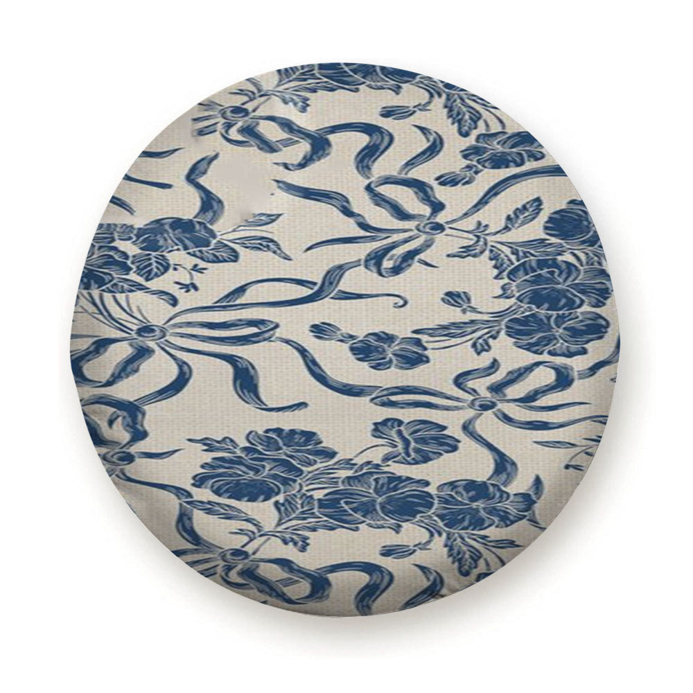 Chic Modern Vintage Ivory Navy Blue Tire Cover