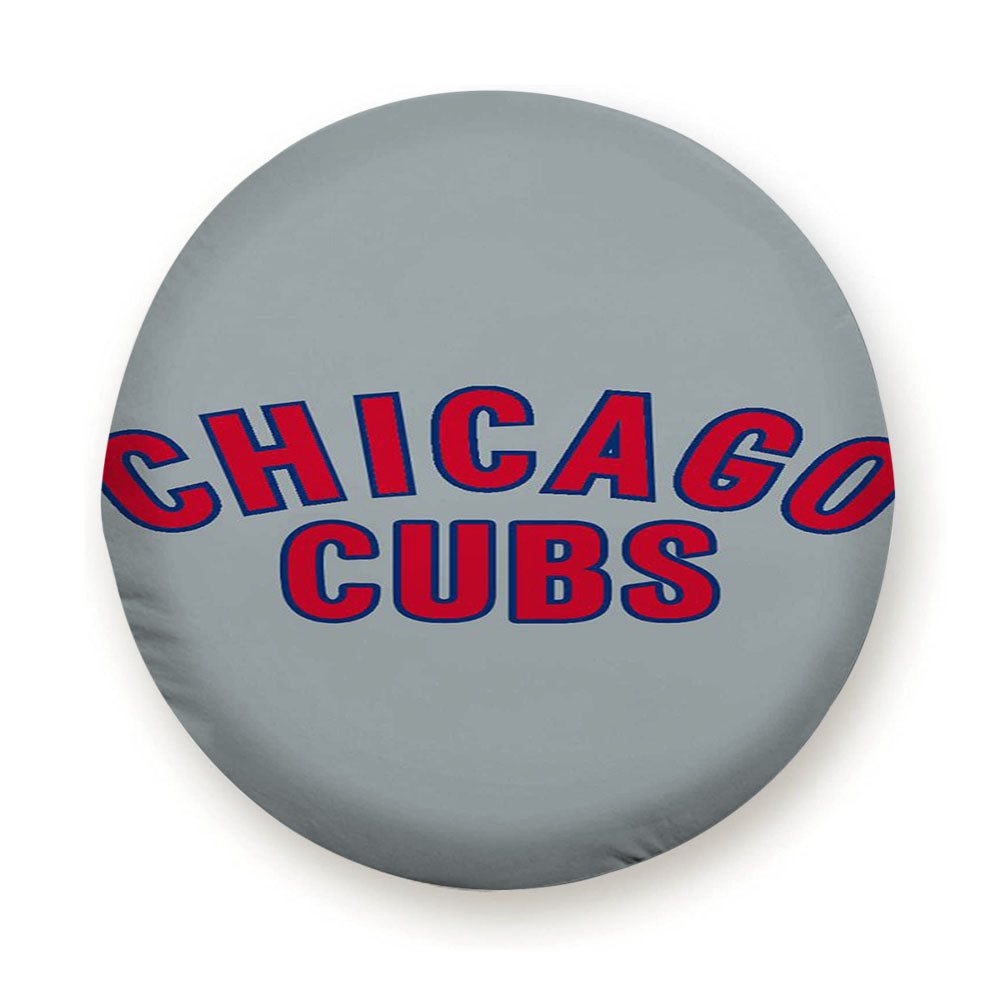 Chicago Cubs In Red Text Tire Cover