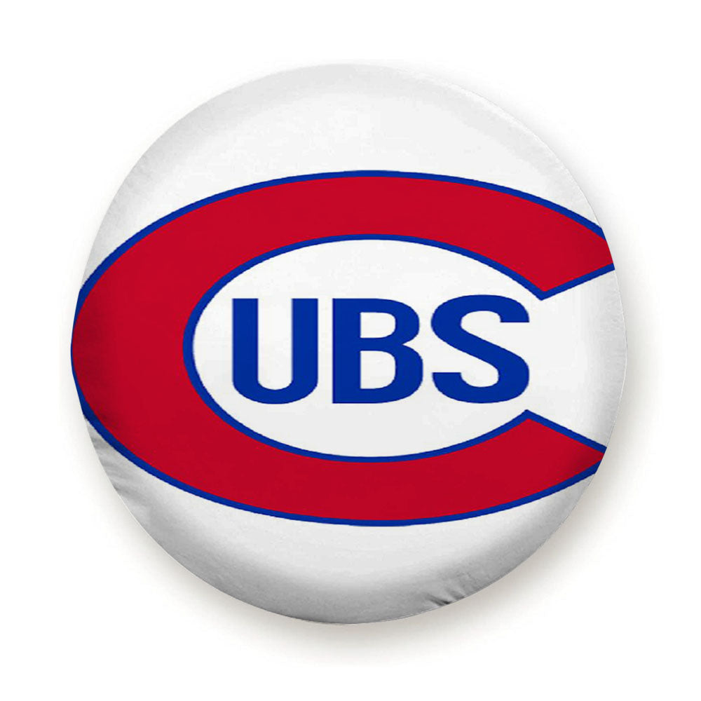 Chicago Cubs On White Tire Cover