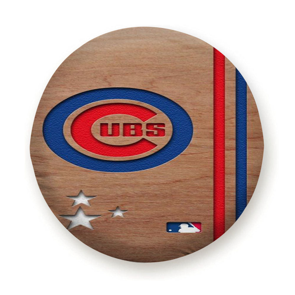 Chicago Cubs Star Wooden Tire Cover