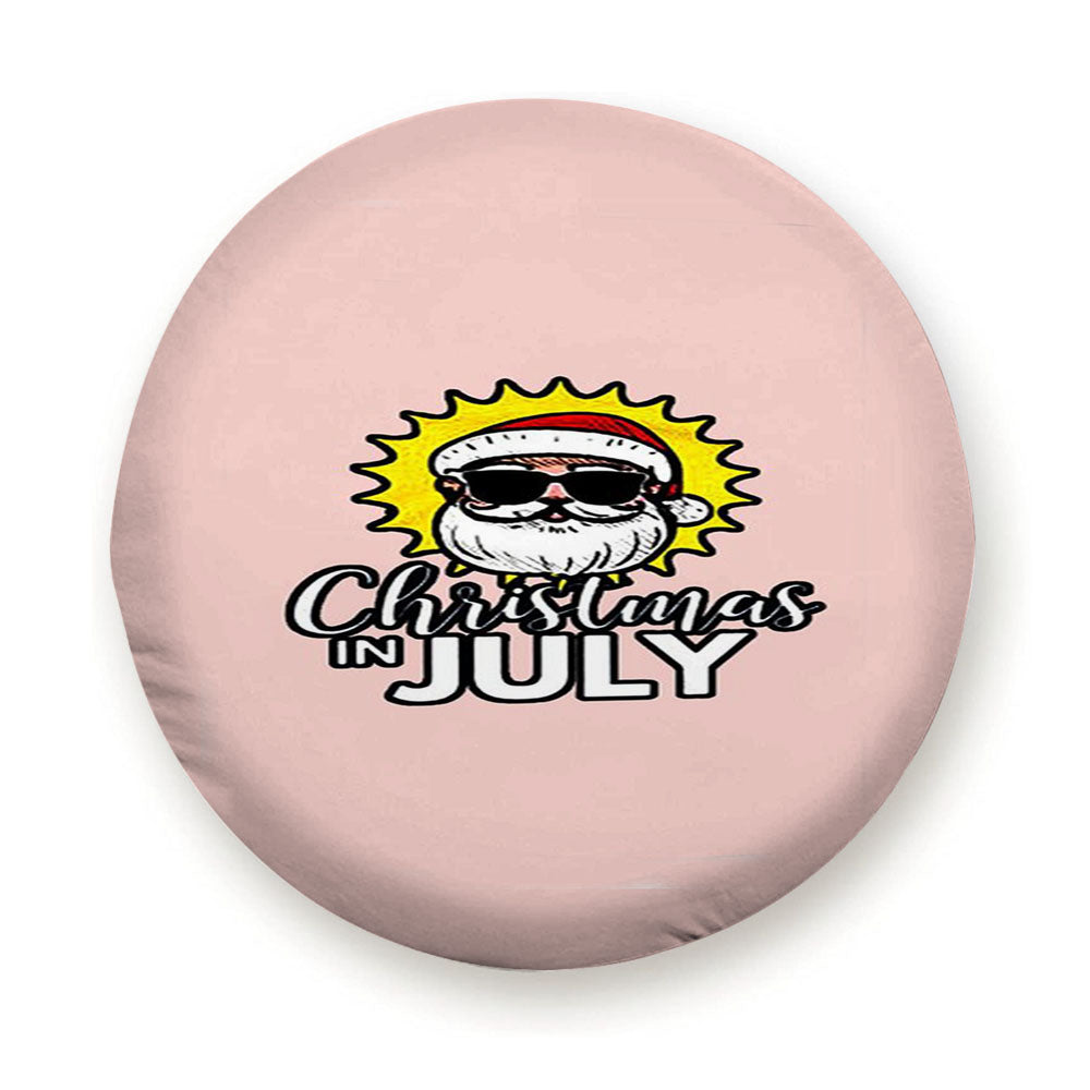 Christmas In July Santa With Sunglasses Tire Cover