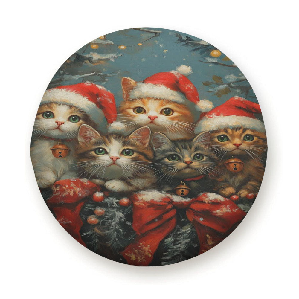 Christmas Santa Hat Kittens Tire Cover