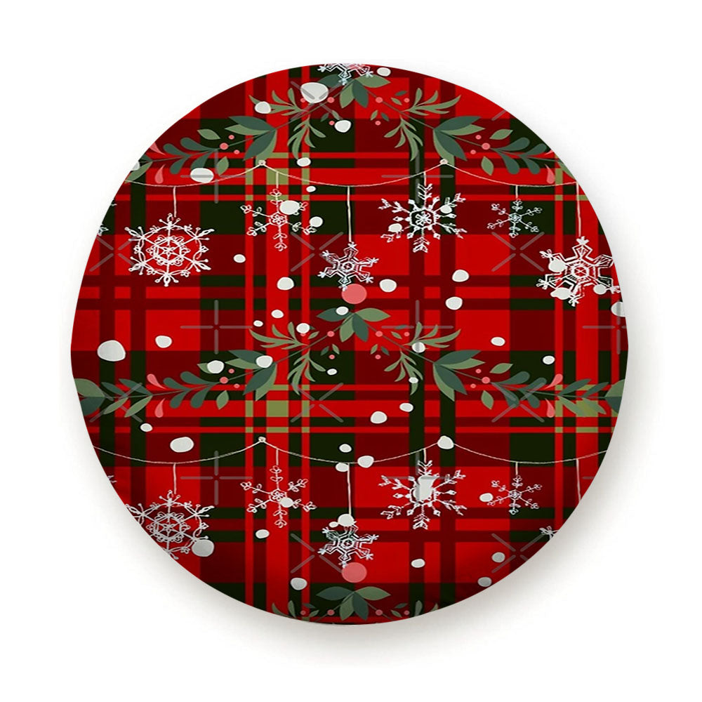 Christmas Snowflake Tartan Tire Cover