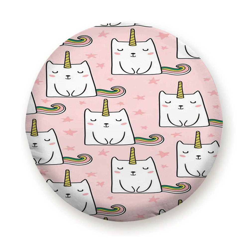 Chubby Unicorn Cat Pattern Tire Cover