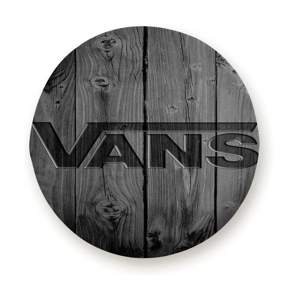 Classic Vans Logo Dark Wood Wallpaper Tire Cover