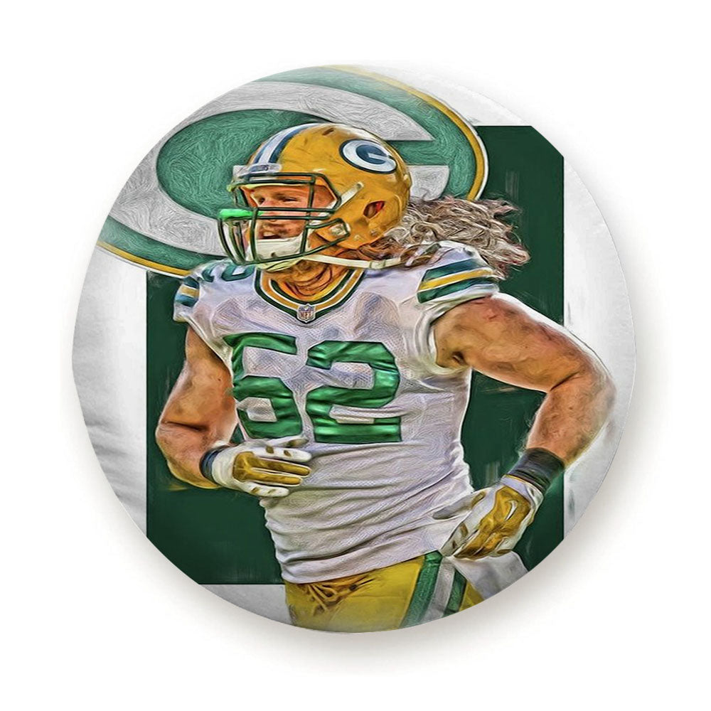 Clay Matthews Green Bay Packers Oil Art Tire Cover