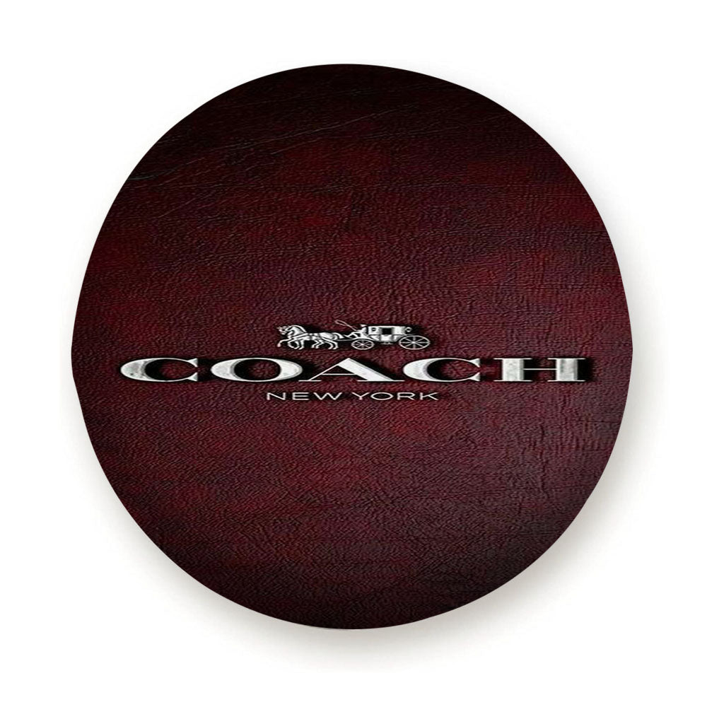 Coach New York Logo Leather Tire Cover
