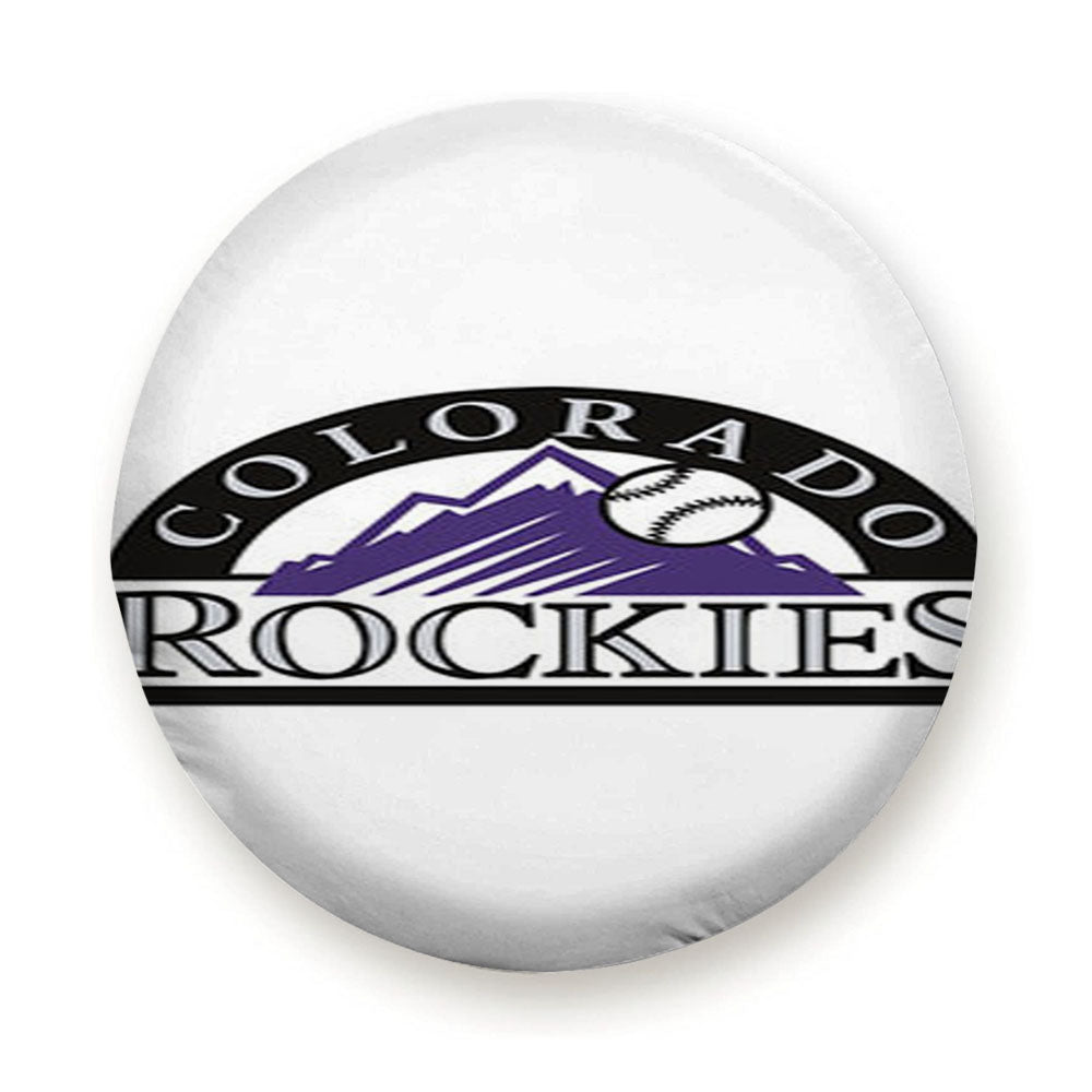 Colorado Rockies Baseball Logo White Tire Cover