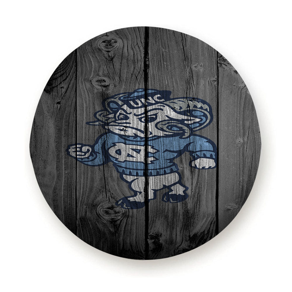 Colosseum North Carolina Tar Heels Strutting Ram Logo Dark Wood Wallpaper Tire Cover