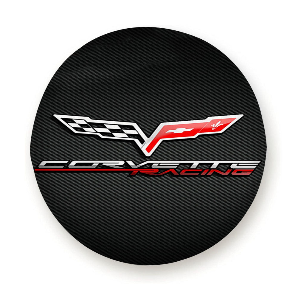 Corvette Chevy Racing Carbon Logo Tire Cover