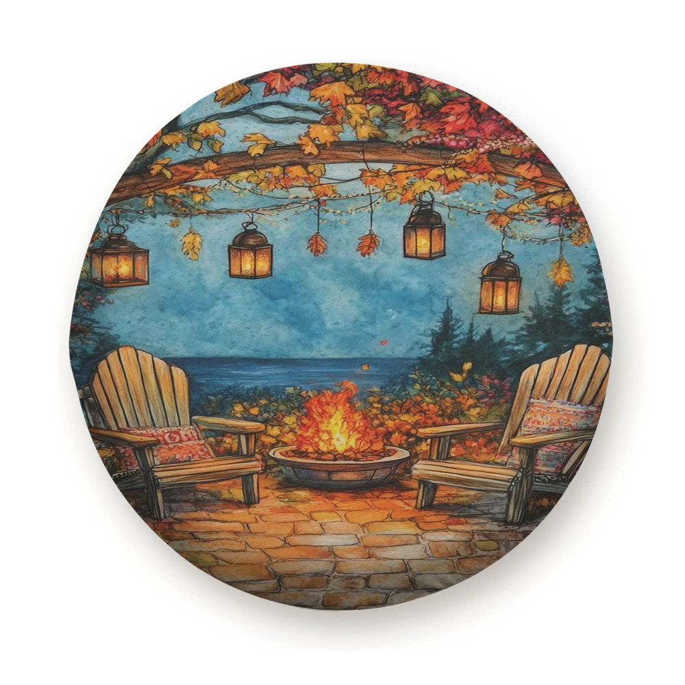 Cozy Autumn Campfire Tire Cover