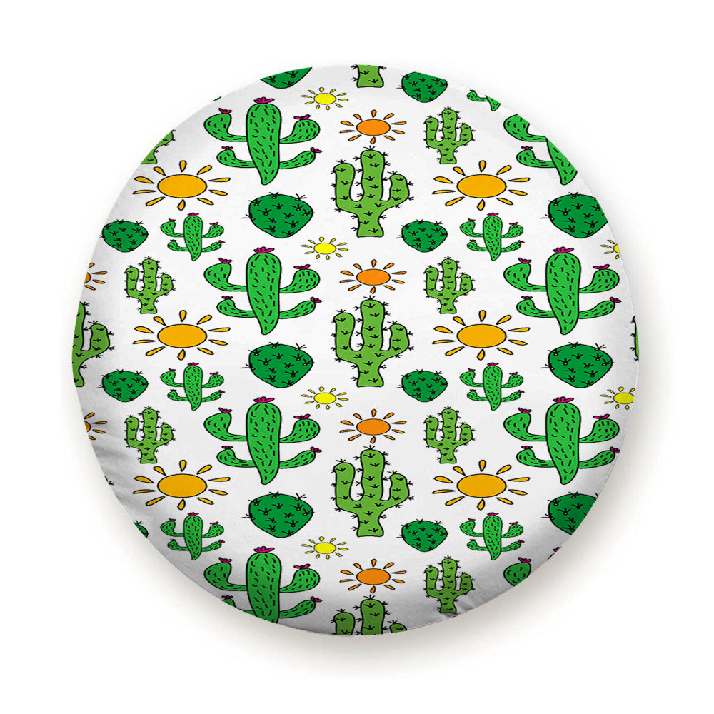 Cute Desert Cactus Pattern Tire Cover