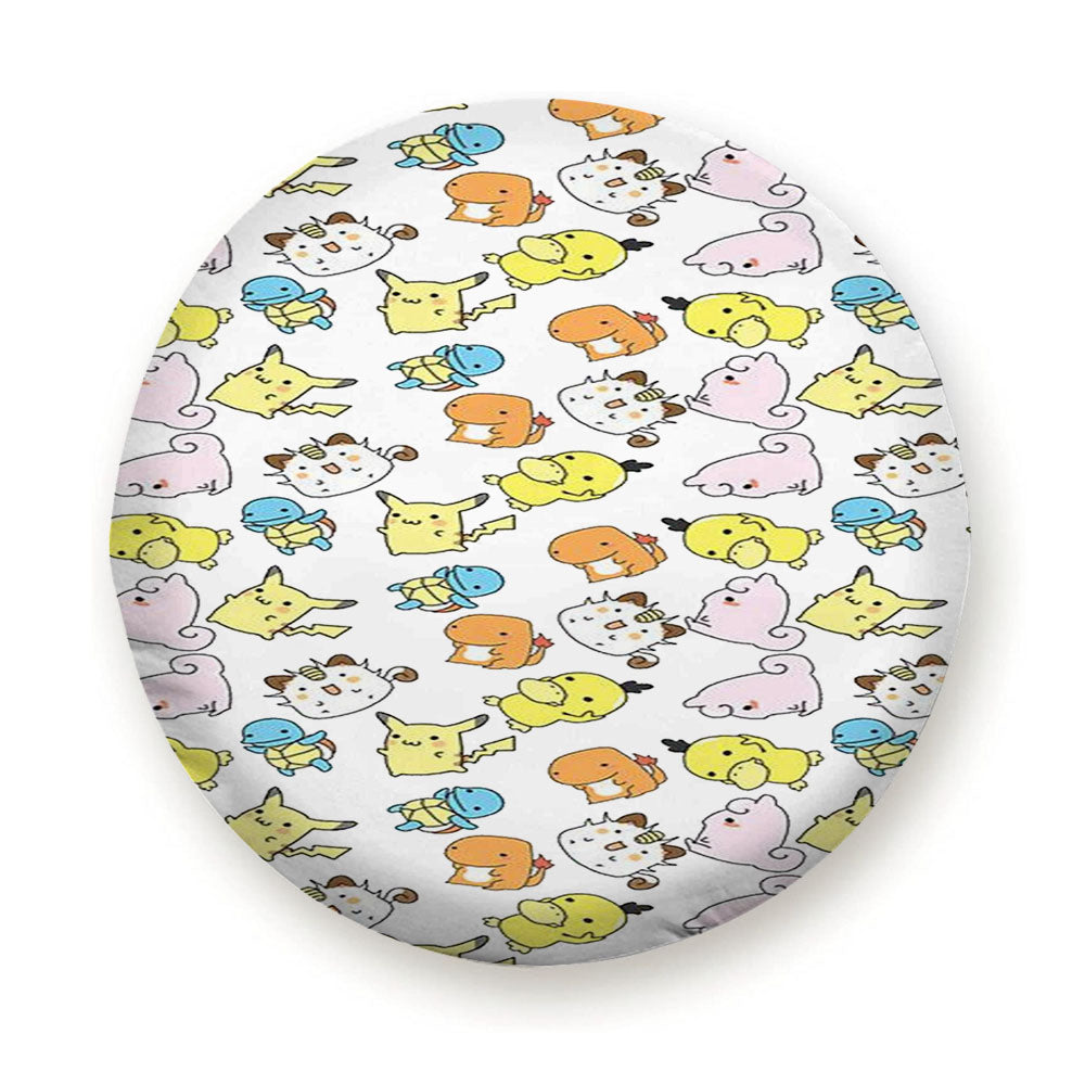 Cute Pokemon Collections Line Art Pattern Tire Cover