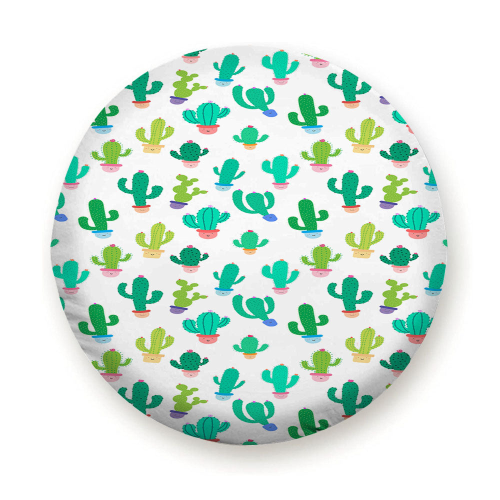 Cute Seamless Cactus Pattern Tire Cover