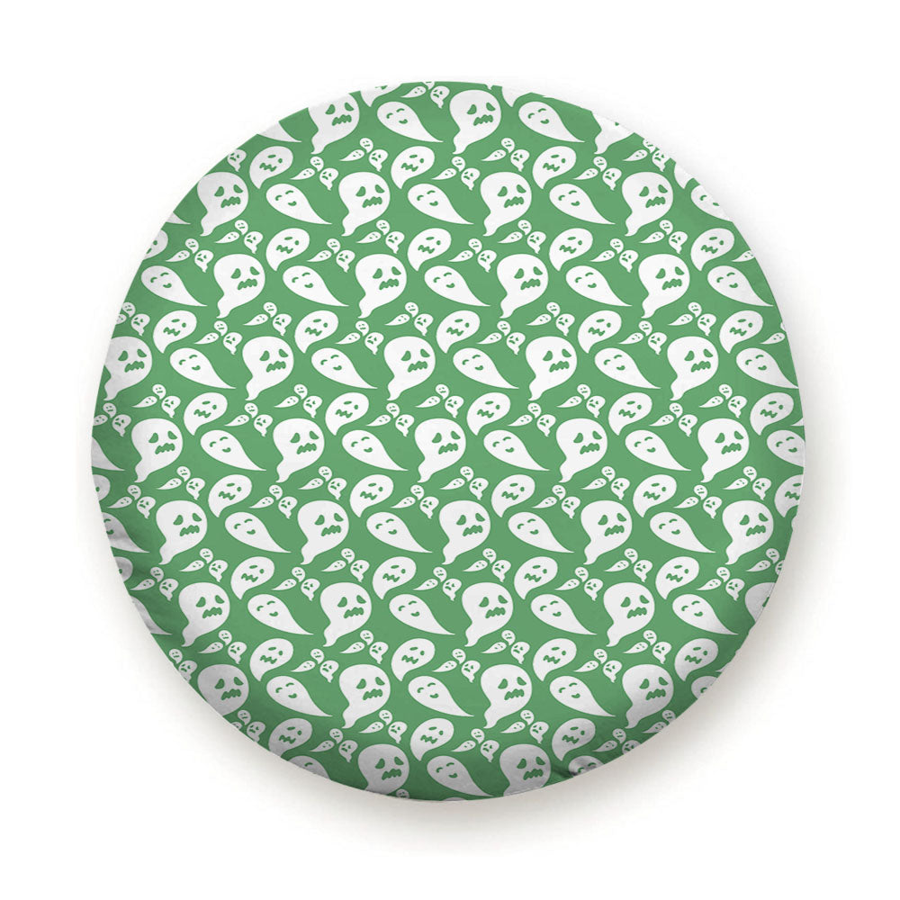Dark Green Ghosts Pattern Halloween Tire Cover