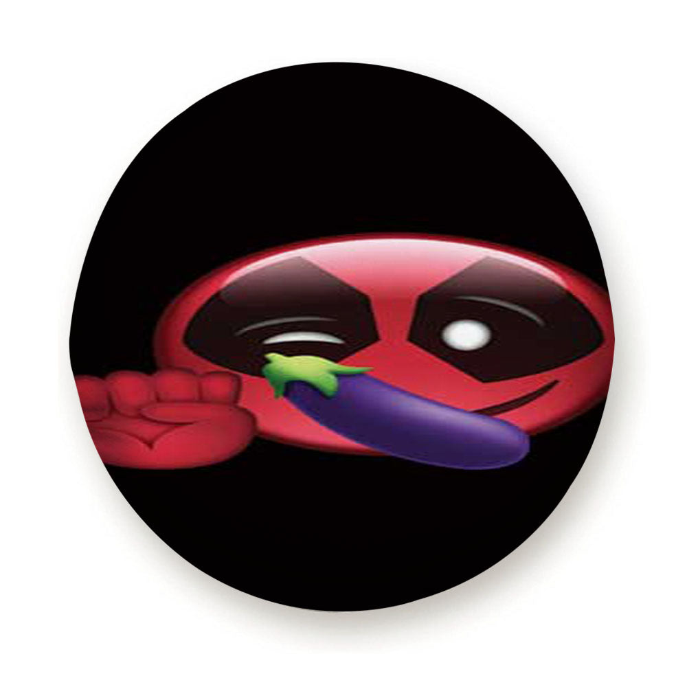 Deadpool Emoji Eggplant Tire Cover