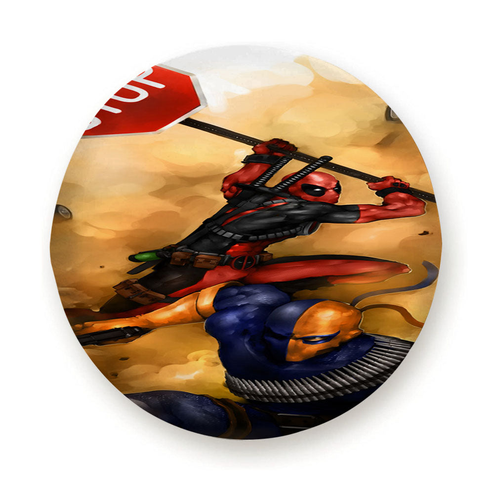 Deadpool Vs Deathstroke Tire Cover