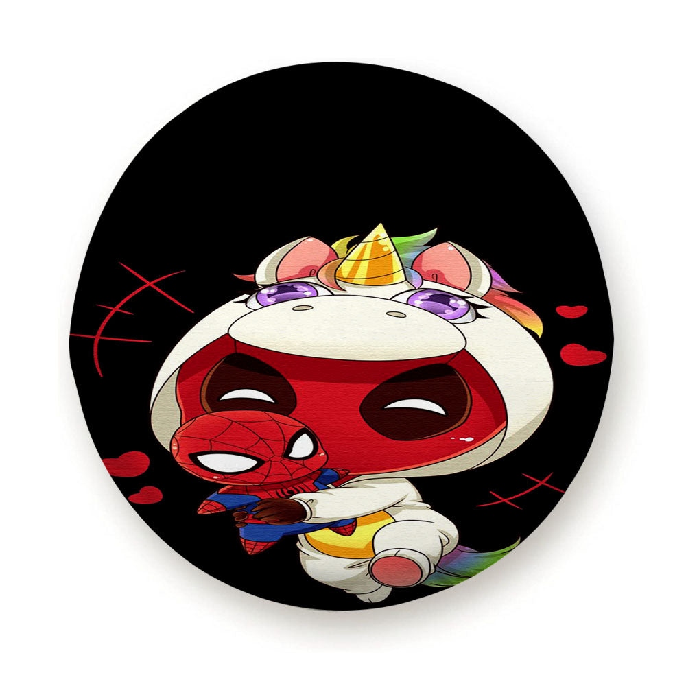 Deadpool X Spiderman X Unicorn Tire Cover