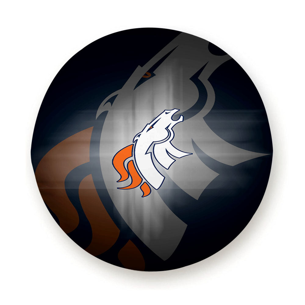 Denver Broncos Emblem And Silhouette Flag Tire Cover