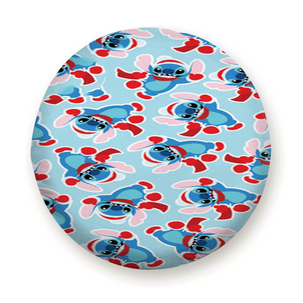 Disney Christmas Blue Alien Christmas Pattern Tire Cover