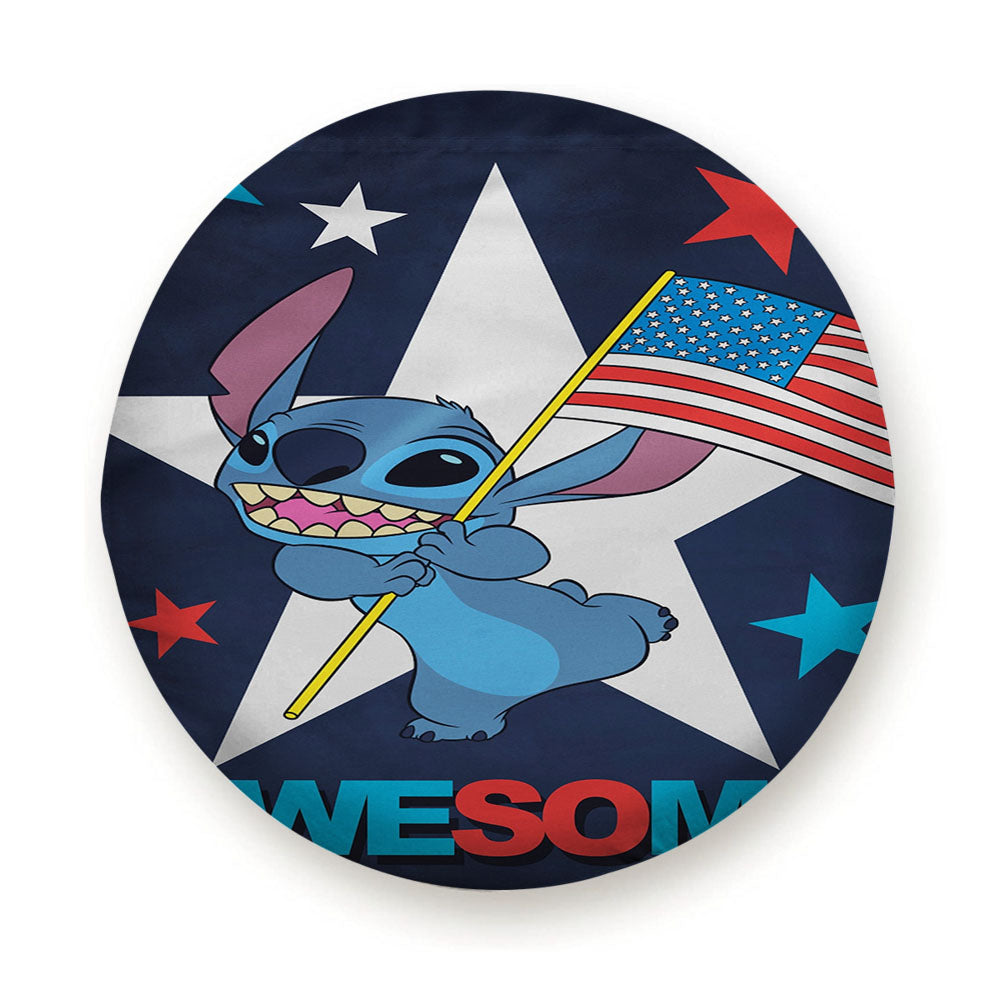 Disney Stitch Patriotic Awesome Tire Cover