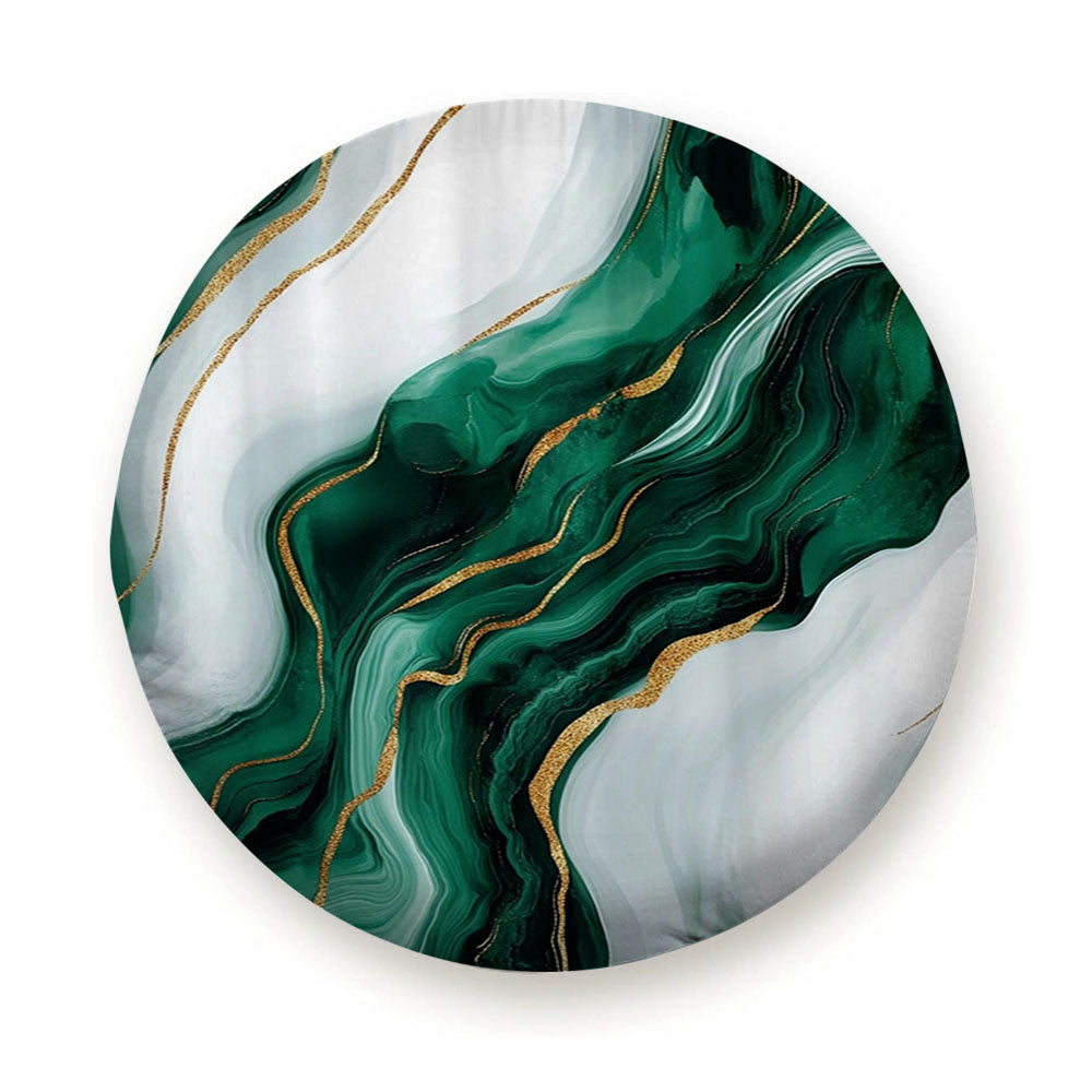 Emerald Green And White Marble Tire Cover