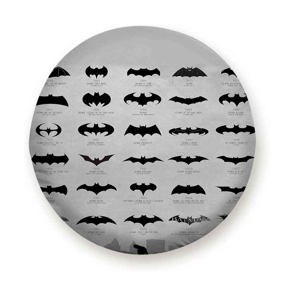 Evolution Of Batman Logo Tire Cover