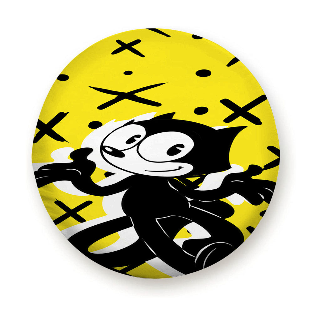 Felix The Cat White Shadow And Pattern Tire Cover