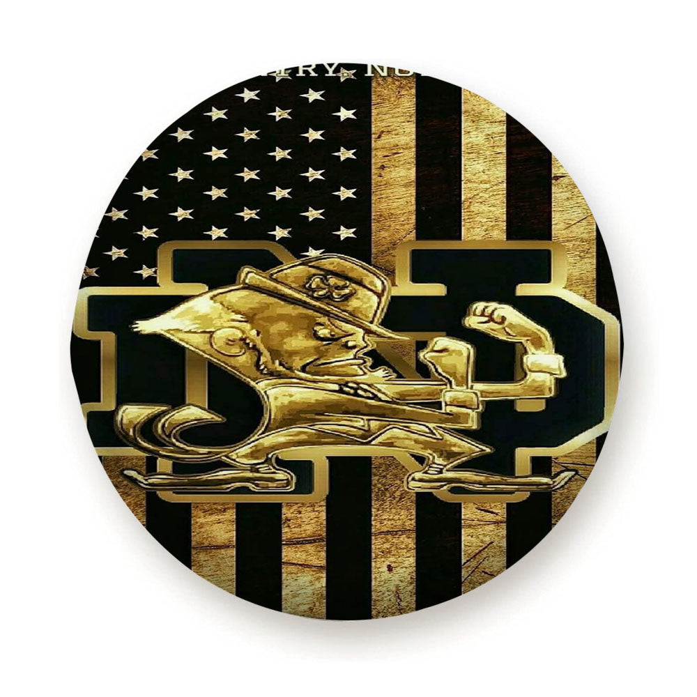 Fighting Irish Notre Dame Football Golden Flag Tire Cover