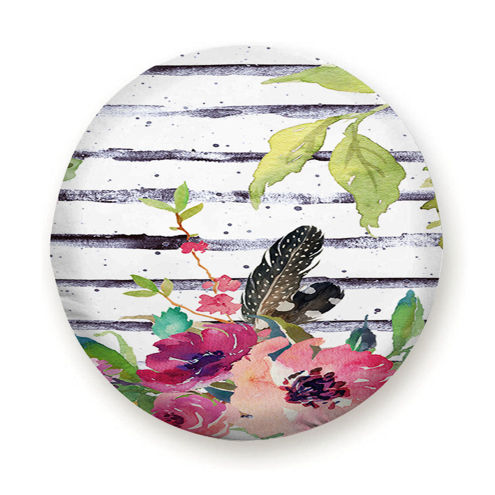 Flower Water Color Tire Cover