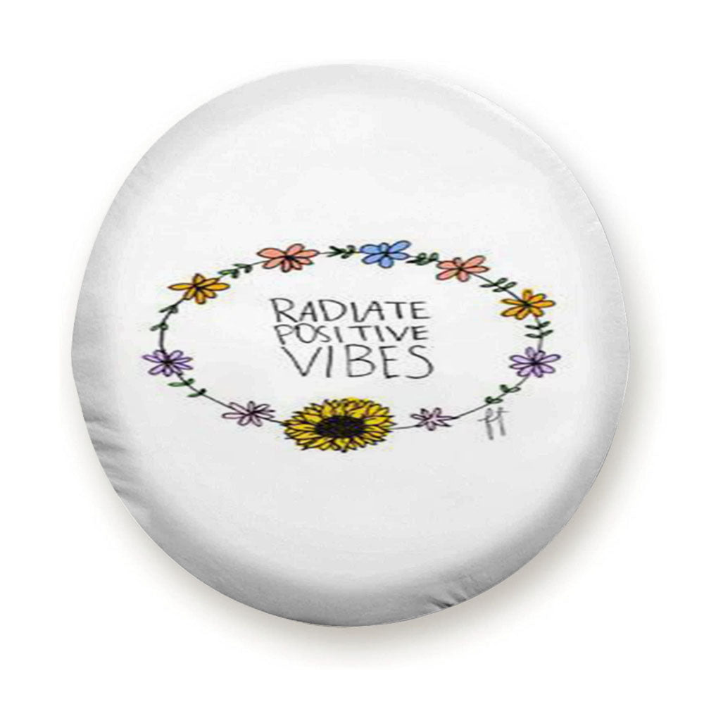 Flowers Radiate Positive Vibes Tire Cover
