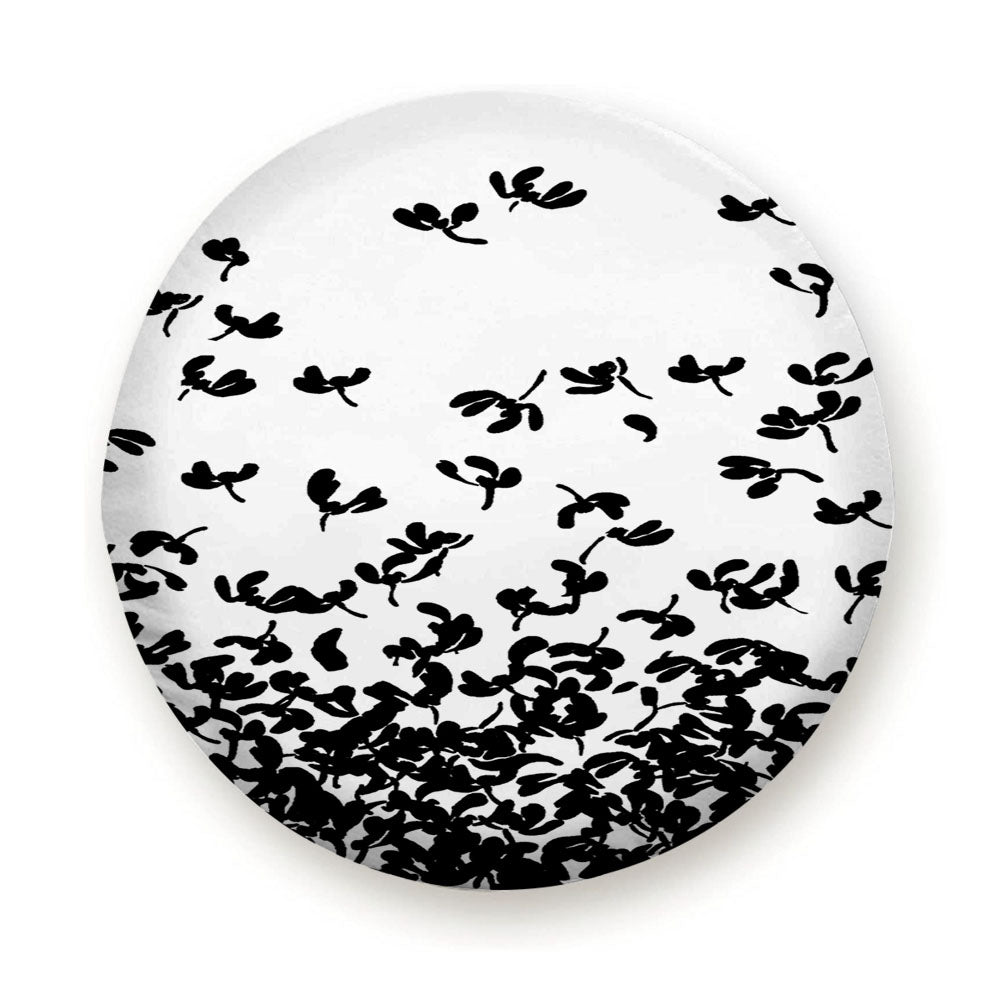 Flying Black Flower Tire Cover