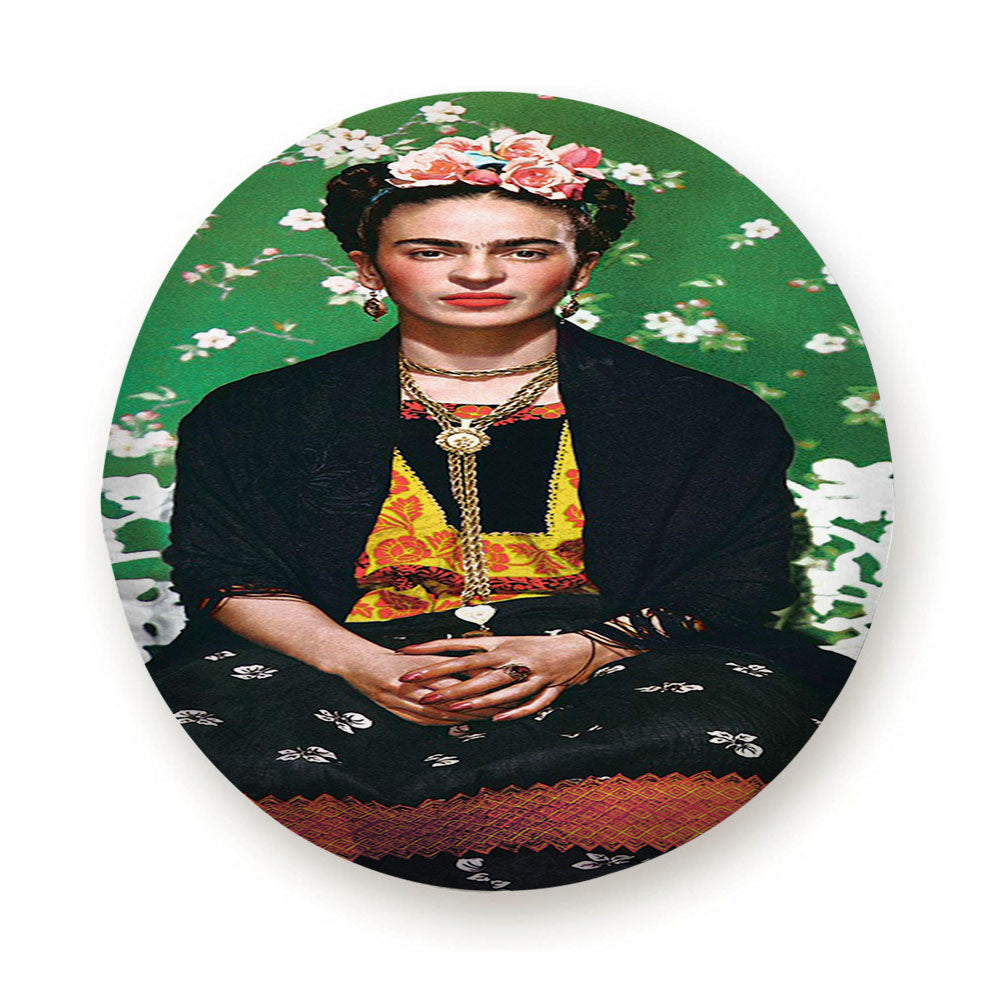 Frida Kahlo Floral Flower Pattern Portrait Art Tire Cover