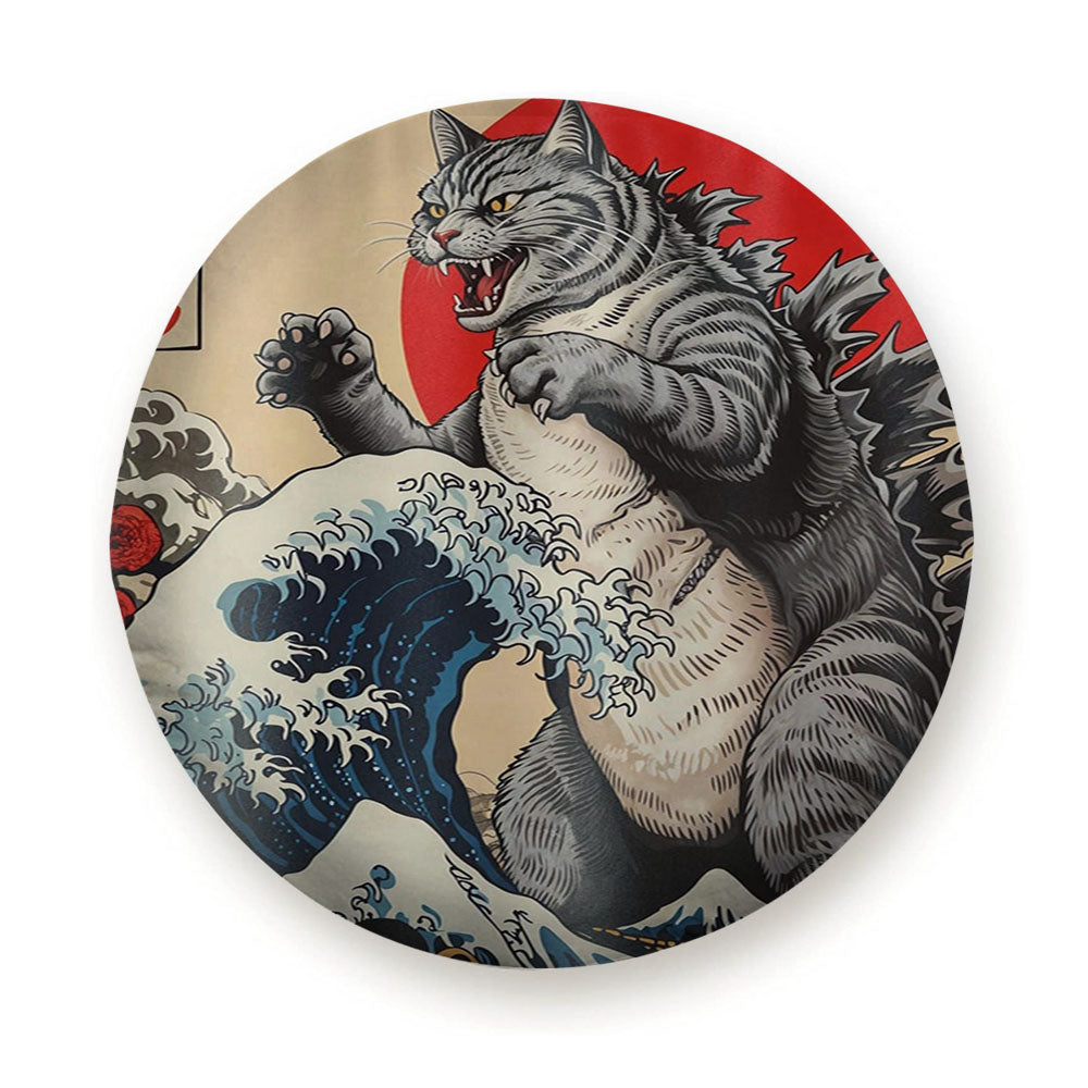 Funny Japanese Catzilla Tire Cover