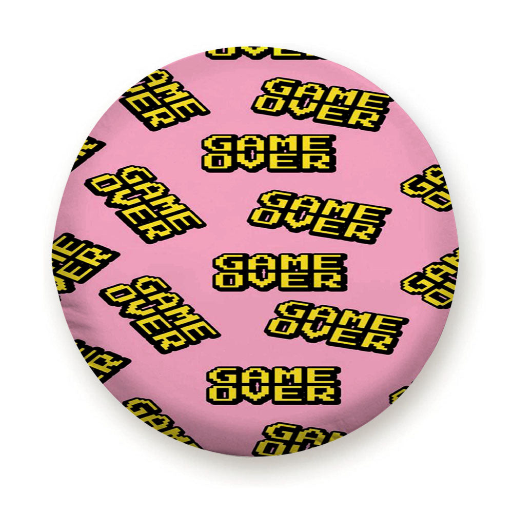 Game Over Pink Pattern Tire Cover