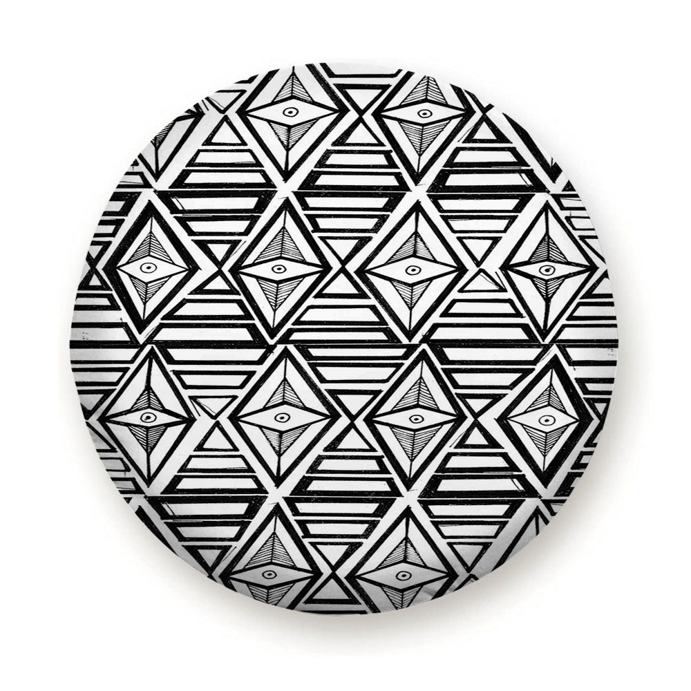 Geometric Aztec Eye Tribal Tire Cover