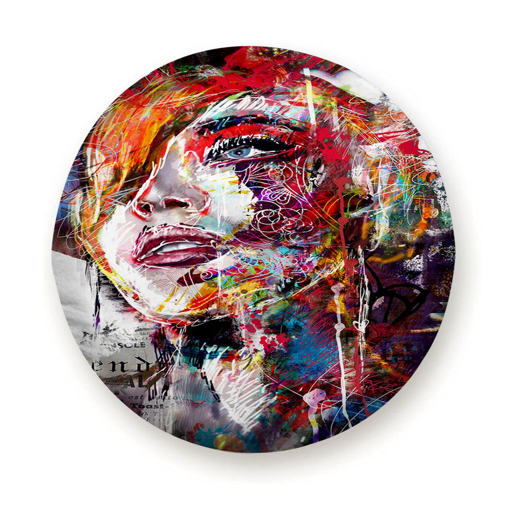 Girls Abstract Art Line Tire Cover