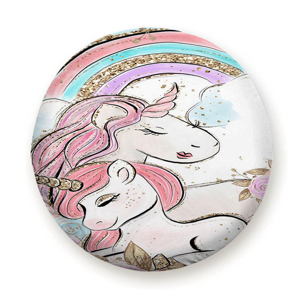 Glitter Rainbow Unicorn Tire Cover