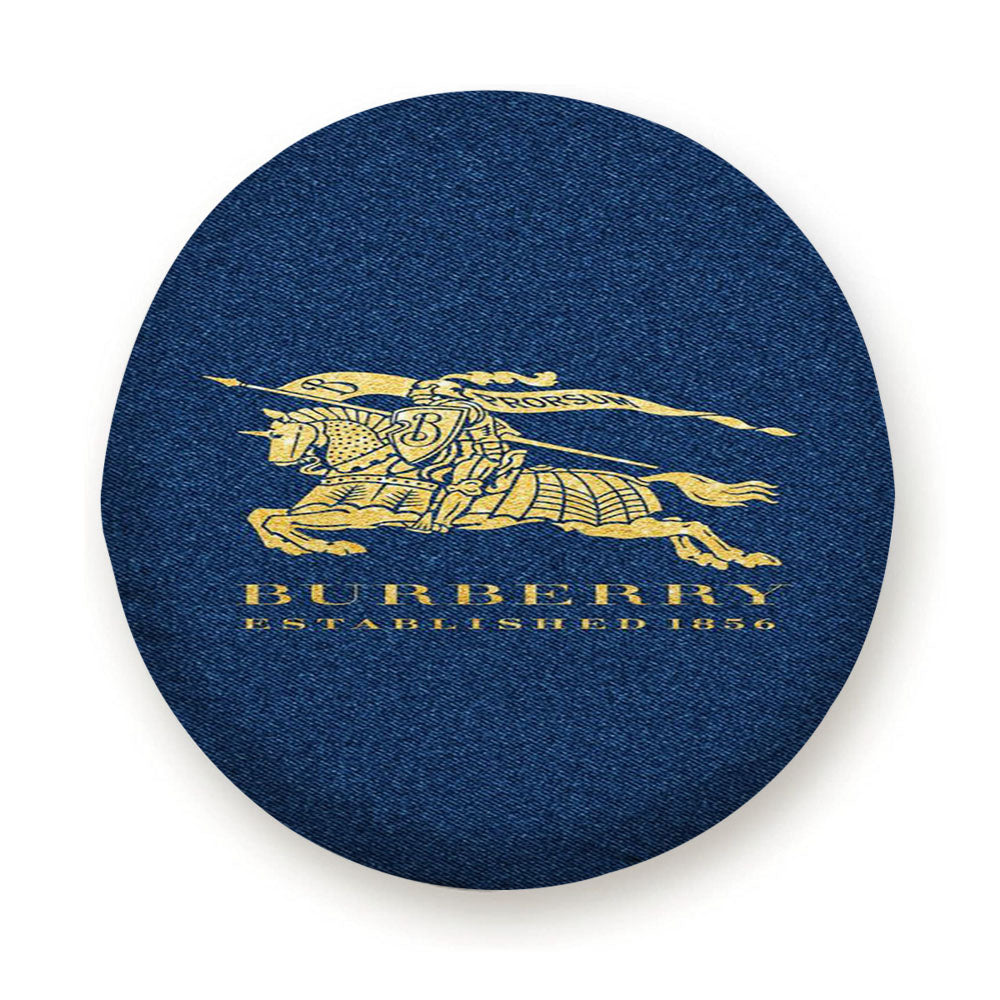 Gold Burberry On Blue Glitter Tire Cover