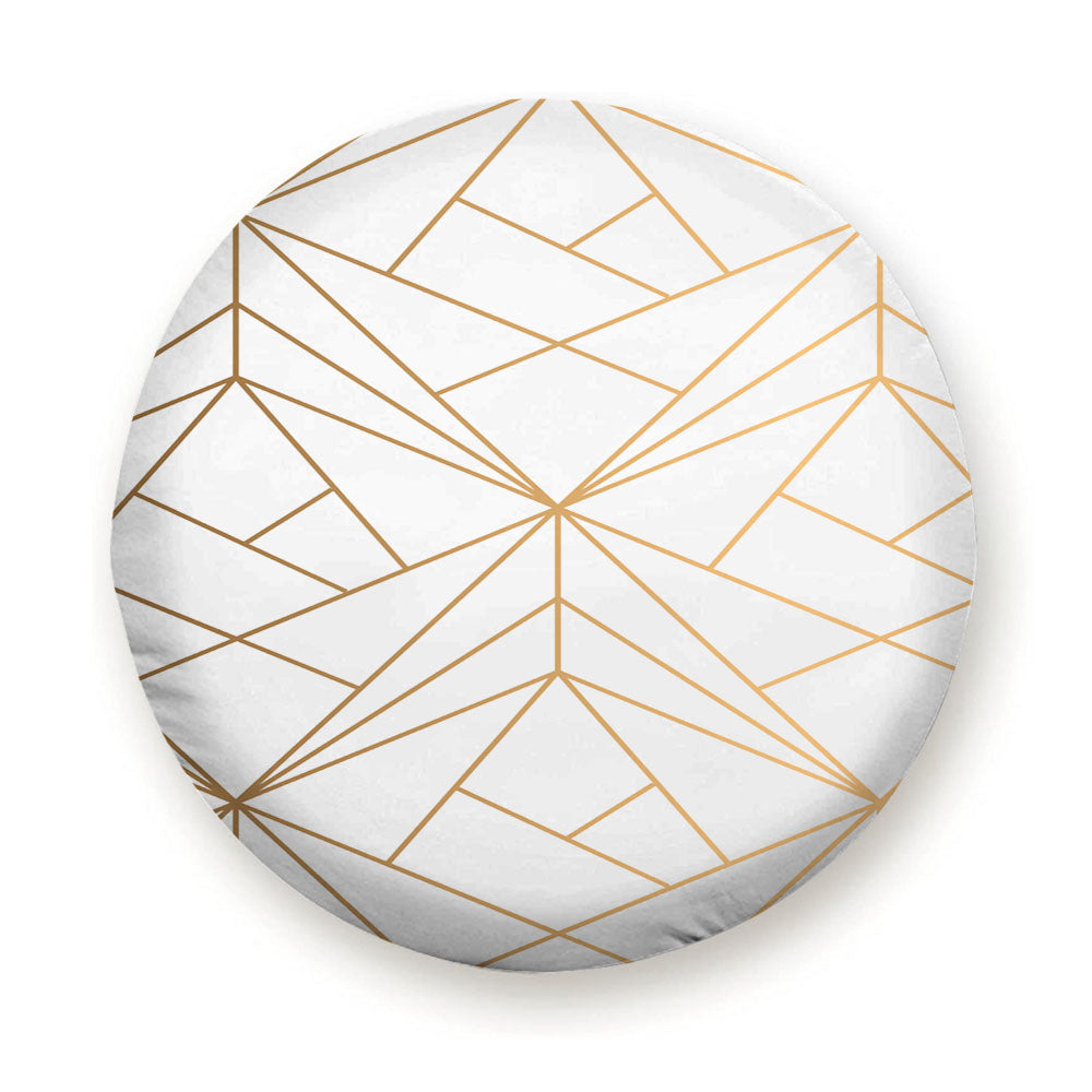 Gold Faux Foil Color Patterngeometric Tire Cover