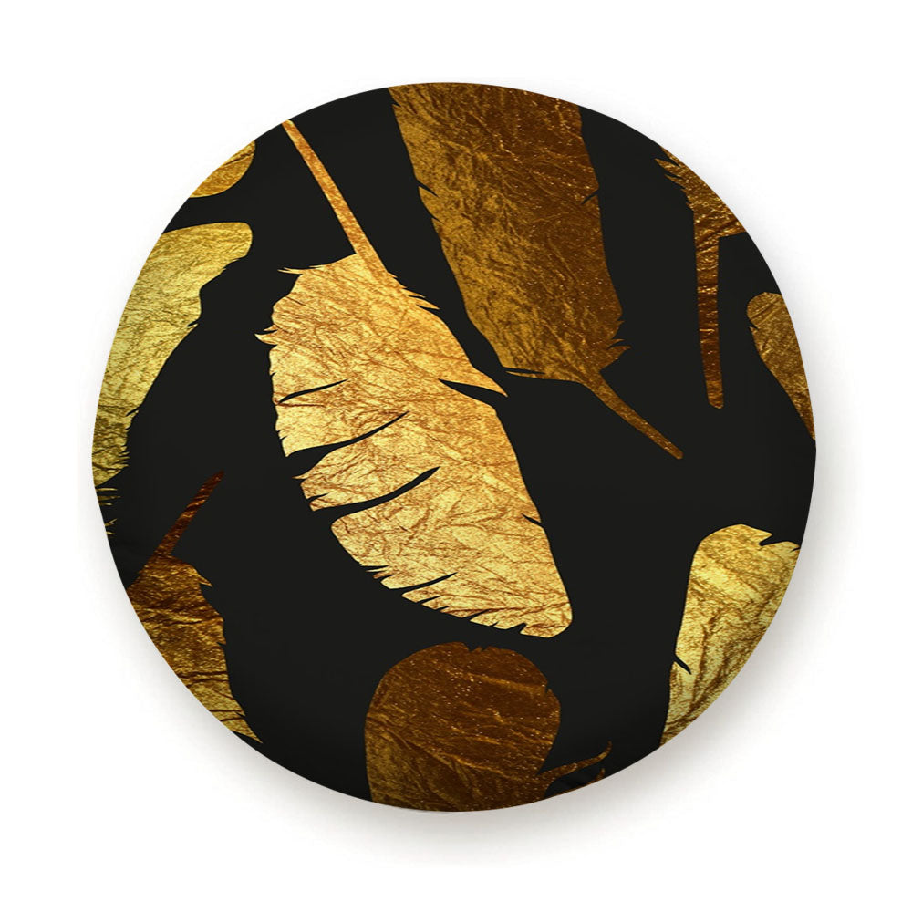 Gold Feather Pattern Tire Cover