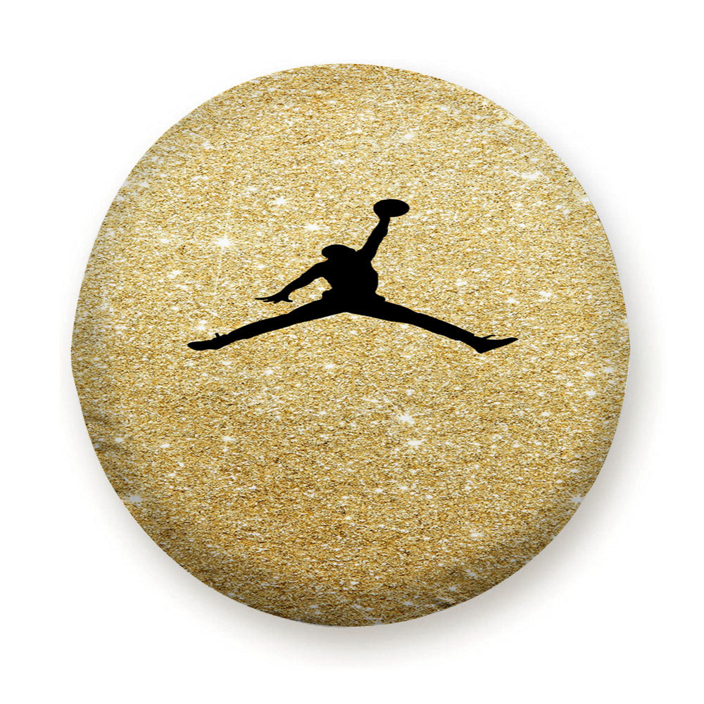Gold Glitter Air Jordan Logo Tire Cover